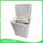 Set 5 white wicker laundry basket with fabric liner