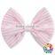 Fashion Hot Sale Blue white Stripe Seersucker Hair bows 5" boutique hair bows