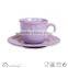 Ceramic Embossed Cup and Saucer High Quality Embossed Cup and Saucer