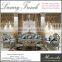C-T2-1A Expensive Crystal Italy Neoclassical Dining Set Golden Dining Table Set Noble Leather Design Dining Room Furniture