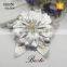 Beautiful ladies bead center silver leather flower for shoes