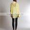 wholesale Embroidered Summer Yellow Tunic Top, fancy top,lady blouse & top
