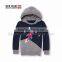 Boys Rocket Ship Design At Front Knitting Pattern Hooded Knitted Sweater