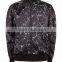 Fashion Design Custom Black Crackle Printing Bomber Jacket Oversized Dropped Shoulders Streetwear Mens Digital Print Jacket