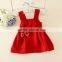 Christmas red flower baby girl vest dress new style baby girl wool dress for 2-6years old