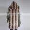 Myfur European Fashion Adults Fur Parka With Faux Fur Lining Real Raccoon Fur Hooded