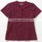Snap Front Notch V-Neckline Hotel Uniform Housekeeping Maids Tunic with Side Vents