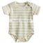 Wholesale 100% Organic Cotton Baby Romper Solid Strip Pattern Baby Newborn Bodysuit