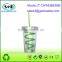 Double Walled Tumbler with Lid and Spiral Drinking Straw, 16-Ounce