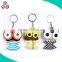 customized cute big eyes handmade animal cotton keychain
