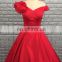 Sexy Off Shoulder Design Ball Gown Red Satin Quinceanera Dresses 2017