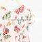 Printed basic round neck girls party dresses with short sleeves