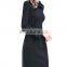 Black lace trumpet sleeves ladies day dress elegant office ladies dresses