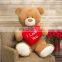 2018 New Brown Stuffed Plush Valentine Teddy Bear With Red Heart Wholesale Cute Kids Soft Plush Toy Huge Giant Teddy Bear