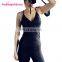 Women Low Back Black Sleeveless Women Sport Fitness T-Shirt