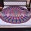 Blue Mandala Indian Wall Hanging Round Tapestry Ethnic Bohemian Roundie Bed Throw Hippie Beach Throw 72" Round Boho