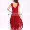 Fashion Hot Sale Red Elegant Tunic Women Lace Dress With Halter