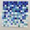 mixed blue colors square glass mosaic tile for swimming pool