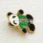 Hot selling cute panda shape hard enamel pin badge with butterfly pin