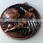 Antique bronze plating zinc alloy custom commemorative medal with 3D football pattern