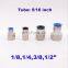 Straight quick Copper nickel plating hose connector 5/16 inch female thread 1/8 1/4 3/8 1/2 BSP/NPT tubing fitting PCF air joint