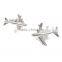 1 pair airplane cufflinks,air plane shaped cufflinks,silver color,cute cufflinks
