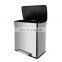 Recycle 60L Garbage Bin Soft Closing Lid And Lock Function With 2 Compartments Modern Trash Can