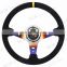 Black Stitching 350mm Deep Corn Rally Steering Wheel Leather Steering Wheel Racing