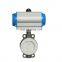 Pneumatic Actuator Ductile Iron Wafer  Fluorine Lined  PTFE Seat Sealing Butterfly Valve  AC220V DN50