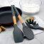 Home and Kitchen Gadgets Kitchen Utensils KITCHEN UTENSILS 9PCS SILICONE UTENSIL SETS WITH WOODEN HOLDER
