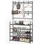 Door Side Standing Metal Entrance Hall Coat Shoe Clothes And Bag Hanger Rack Storage Stand Organiser Iron Shelf Shelves