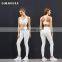 New Custom Logo Sport Active Wear Yoga Sets  81% Nylon 19% Spandex High Waist White Yoga Sets