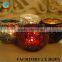 Red Mosaic Candle Holders Glass Material Decoration for home