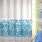 blue and black lines printed polyester shower curtain