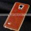 Fashion Phone Case Aluminum Frame Leather Cover for samsung note 4