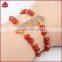 Women's double row crystal amethyst beads & Brazilian druzy stone bar stretch bracelet