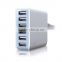 New design 6 Ports USB Wall Charger 5V 1A 5V 2.1A For Your Phone,Tablet