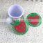 small order plastic soft pvc fruit design coaster