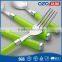 Vibrant color green plastic handle low price flatware for dinner