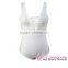 White Sheer Striped shiny for weight loss sport slimming bodysuit