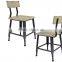 AKKS WOODEN SEAT AND BACK REST INDUSTRIAL DINING CHAIR SET