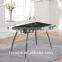 L808C Contemporary Circular Glass Chrome Metal Extending Dining Table Home Patio