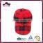  China supplier red grid 100% cotton baseball cap