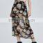 China Women Clothing Manufacturer Floral Print Ladies High Waist Pleated Maxi Skirt