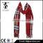 girl red plaid scarf 2015 new product 100% acrylic knitted scarf