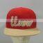 red 3D logo flat brim snapback hat