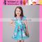 2016 cartoon printed Princess baby little queen dresses latest design baby little girls dresses