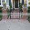  China Wholesale Wrought Iron Walk Gate, Forged Double Arched Iron Driveway Gate