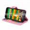 lovely pink PU leather mobile phone wallet for iphone 6 case