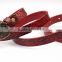 Top layer leather fashion women new design bowkont buckle wine red leather belt